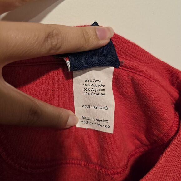 Miami Ohio Redhawks Vintage Crewneck Sweatshirt Adult Large Red Embroidered 90s - Picture 8 of 10